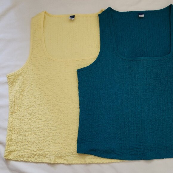 Old Navy Tops - Lot of two tanks by Old Navy XXL yellow & teal blue EUC